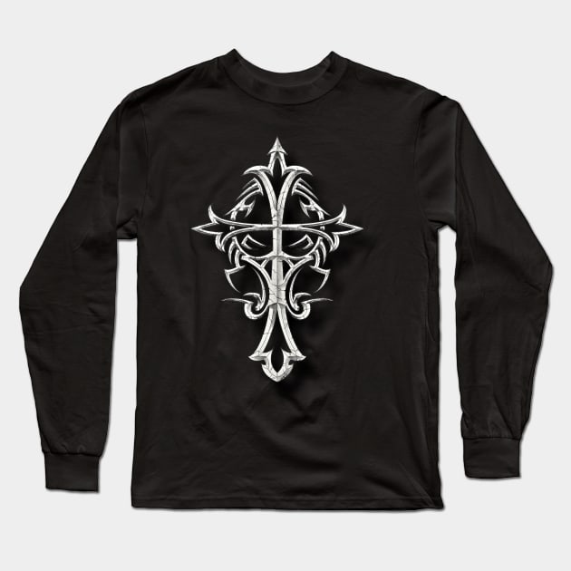 Cross and Angel Wings Long Sleeve T-Shirt by wonderwoman0317